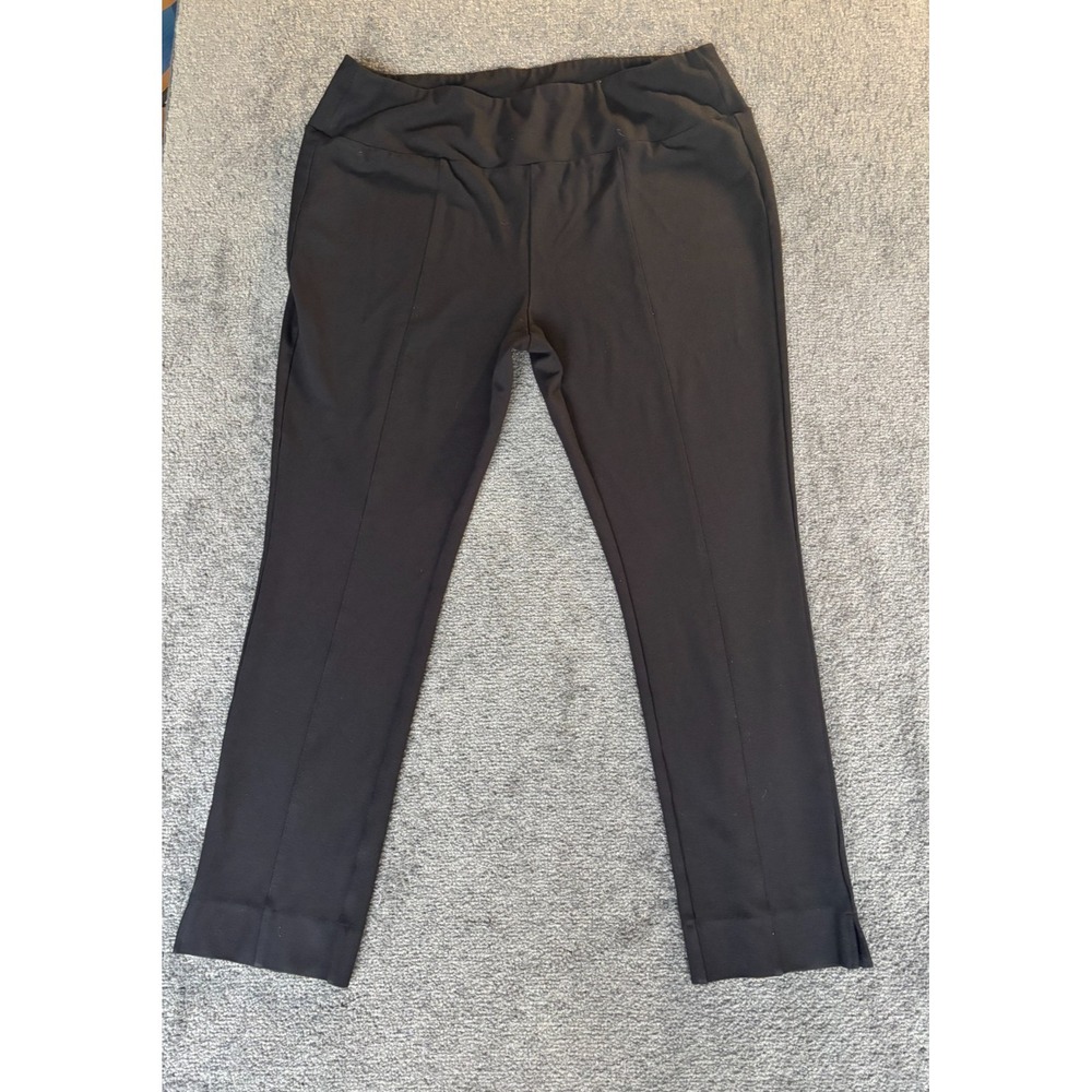 Soft Surroundings Dress Pants Womens Size 1X Black Viscose Stretch Elastic Waist
